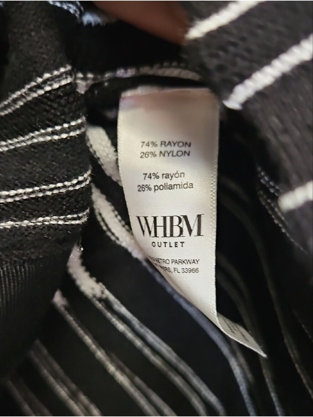 WHBM Black and White Striped Knit Cardigan XS - Picture 3 of 8